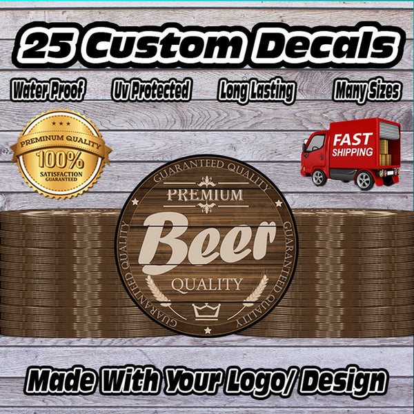 25 Custom Printed Vinyl Decals Concerts, Festivals, Buisness, Parties, Advertising, Products,