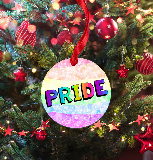 Pride LGBTQ Watercolor Christmas Tree Ornament