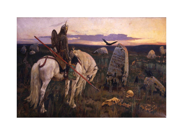 Vasnetsov Knight at the Crossroads Painting Fine Art Print King Soldier Wall Art | Vintage Wall Art | Antique Wall Art | Unique Wall Art |