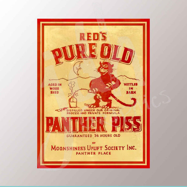 Panther Piss Vintage Style Vinyl Decal Sticker Hot Rod Rat Rod Motorcycle Fink Helmet Toolbox Exhaust Classic Car Man Cave Race Car
