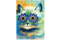 Louis Wain Psychedelic Flower Cat Painting Albert Hoffman Art Print | Wall Decor | Vintage Art | Cat Lovers Gift | Home Wall Decor Craft 039