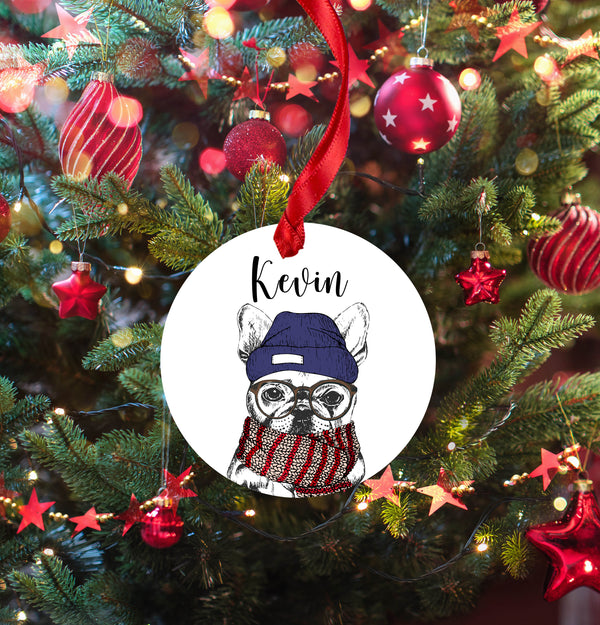 Personalized French Bull Dog Frenchie Ornament