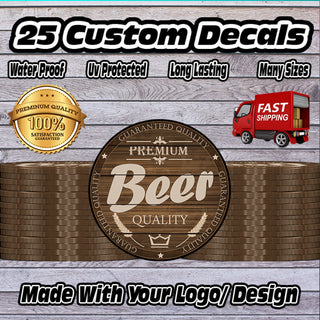 25 Custom Printed Vinyl Decals  Concerts, Festivals, Buisness, Parties, Advertising, Products,