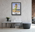 Whitley Bay British Railways Pinup Girl Vintage Art Print Traver Poster Retro Wall Decor England Vintage Travel Poster Beach Lake House 009