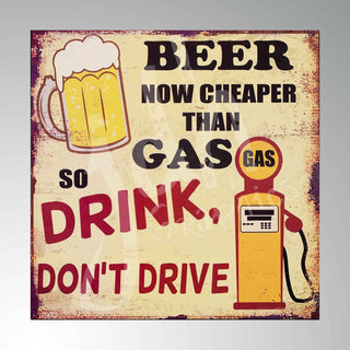 Beer Is Cheaper Than Gas  Vintage Style Vinyl Decal Sticker Hot Rod Rat Rod Motorcycle Fink Funny Garage Racing Drinking