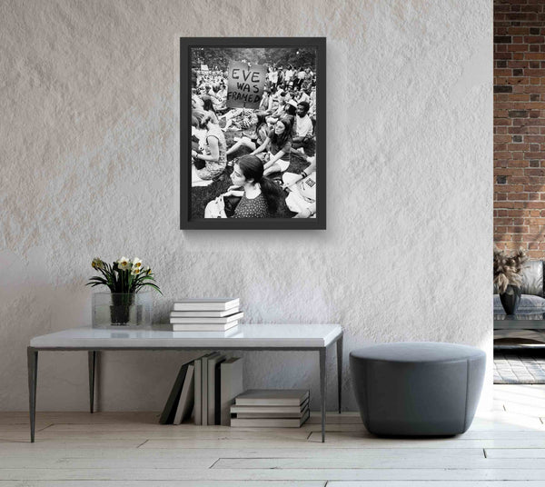 Eve Was Framed Black And White Photo Print Vintage Woman Feminist Wall Decor Funny Humor Old Picture  Poster Art Print Weird 027