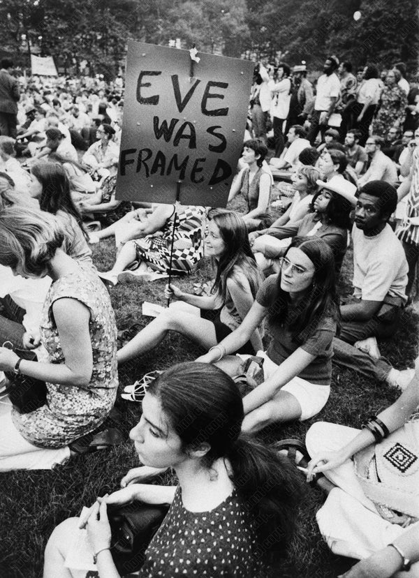 Eve Was Framed Black And White Photo Print Vintage Woman Feminist Wall Decor Funny Humor Old Picture  Poster Art Print Weird 027