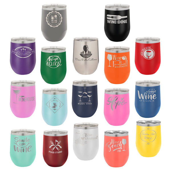 Personalized Engraved YETI® W/ Lid or Polar Camel Wine Tumbler Monogram,  Classic, Initials, Bridesmaid Gift, Maid, Matron, Mother of The, IM 