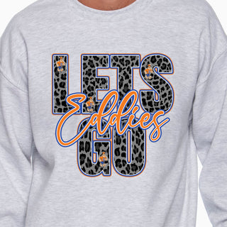 Edwardsburg Eddies LETS GO! Cheetah Crewneck