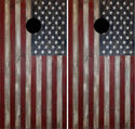 Rustic  American Flag Cornhole Wrap Decal Skin