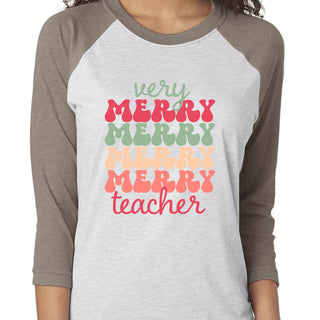 A Very Merry Christmas Teacher Raglan