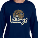 Niles Vikings Basketball Cheetah Crewneck